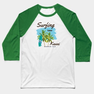 Kauai Surfing Baseball T-Shirt